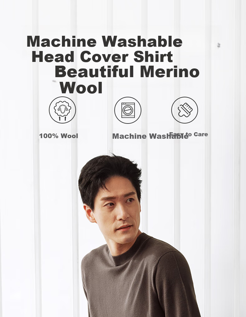 Goldlion [Machine Washable Wool King] Autumn Winter Men's Sweater Elastic Soft Business Casual Zodiac Year Knit Base Shirt 1