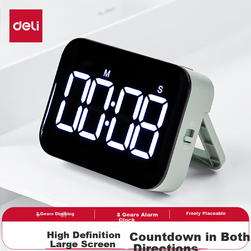 Deli Newse Electronic Timer for Office And Student Use, Time Management Tool for Baking, Thesis Defense, Back-To Season, Graduation, Green NS883, School Supplies, New Year Gift