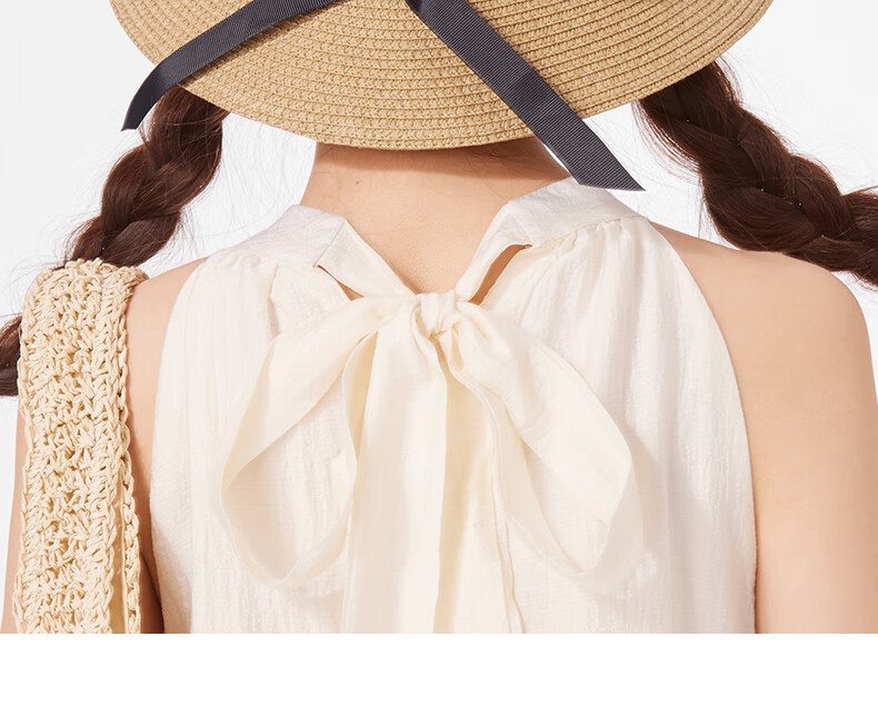 CACUSS Women's Sun Protection Hat, Spring And Summer Straw Hat, Sun Visor, Fisherman Hat, Beach Outdoor Sweet Bow Tie Khaki 7