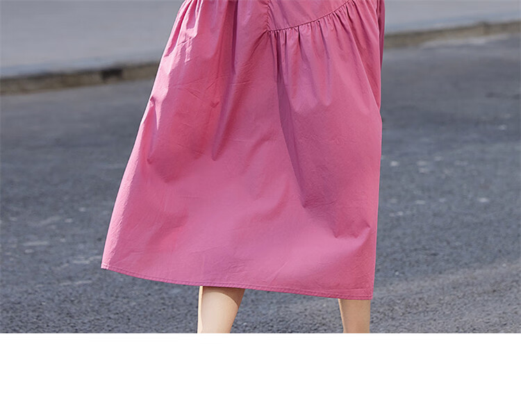 Dme [Puff Sleeve Ruched Dress] Summer Dopamine Sweet Style Round Neck Dress 17