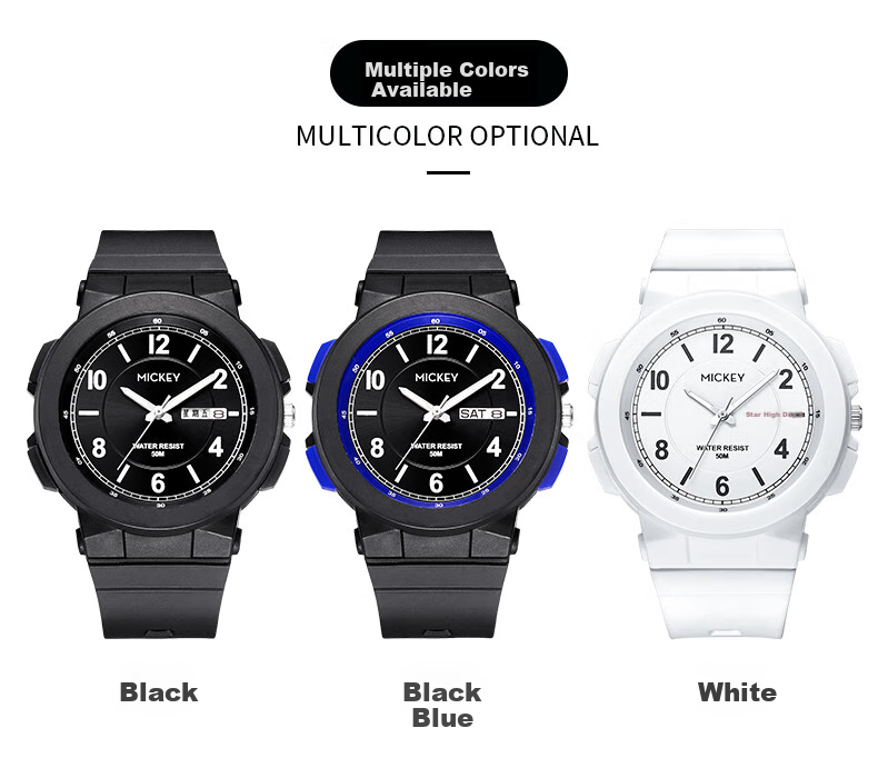 Disney Student Watch, Simple Waterproof Quartz Watch, for Teenagers in Middle And High School, Exam Watch, Back-To Gift for Students 7