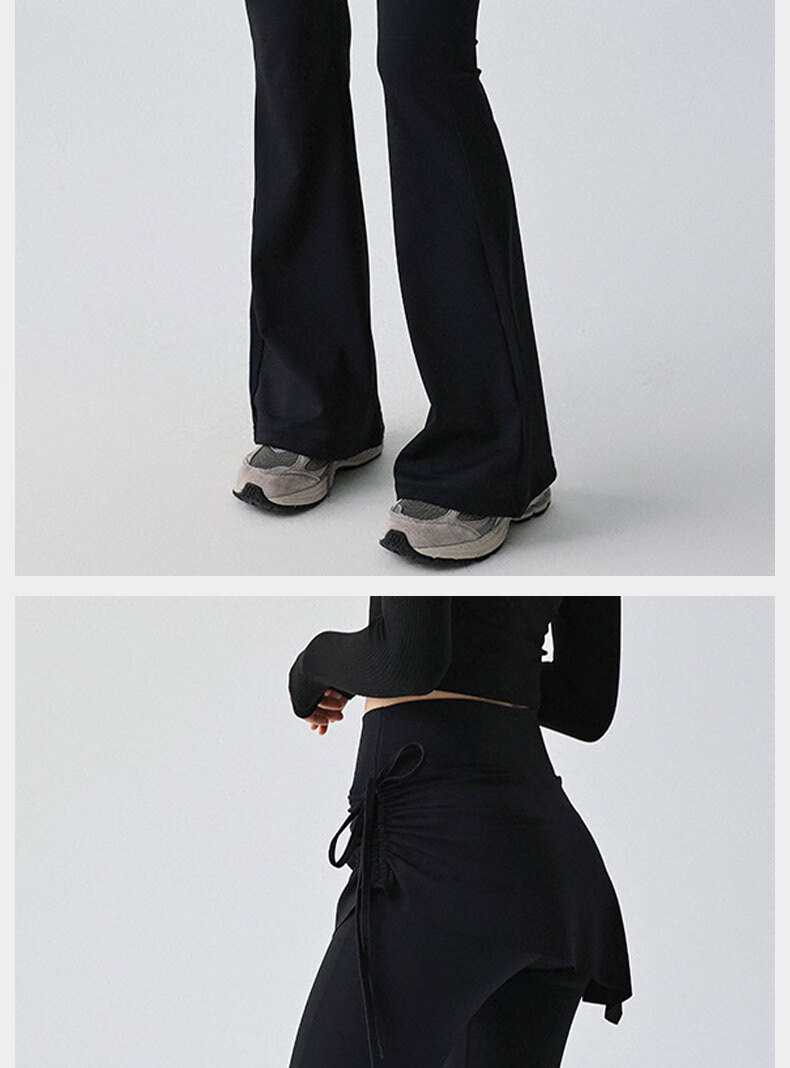 XUEXIMAN Two-in-One Yoga Skirt Pants Sports Tennis Skirt with Drawstring High Waist Running Anti-Exposure Fitness Pants for Women 3