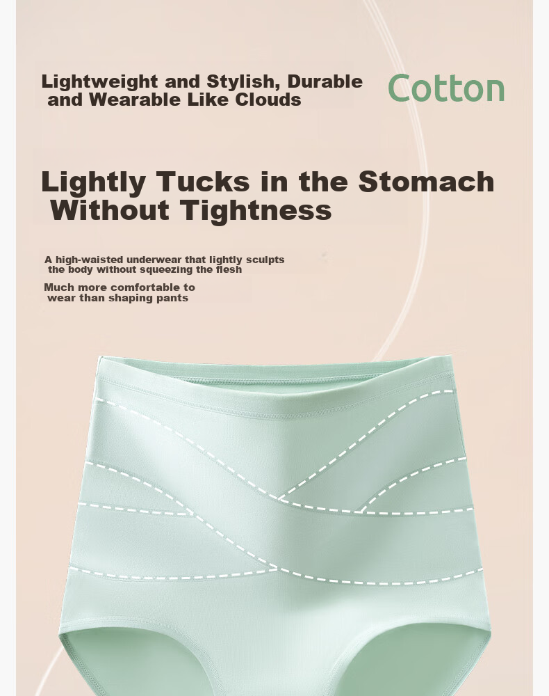 JOYNCLEON High-Waisted Tummy Control Underwear for Post-Cesarean Section, Belly Slimming Cotton Waist Trainer Butt-Lifting Seamless XXL Jnk153127 7