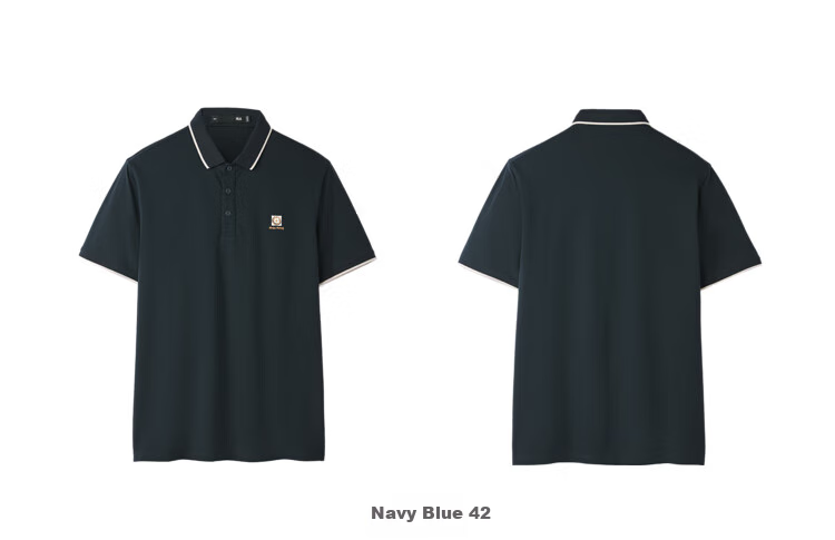HLA Short-Sleeve Polo Shirt for Men, Contrasting Color Cool-Feeling Large Size Lapel Short Sleeve for Summer 7