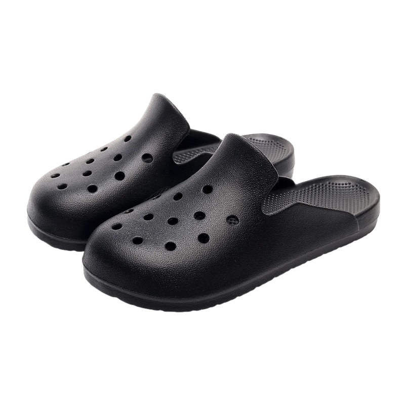 GUOLUOFEI Mule Perforated Shoes for Men And Women, Summer Outdoor Slippers, Non-Slip Waterproof Beach Sandals to Match Skirts, Gray, Size 43-44
