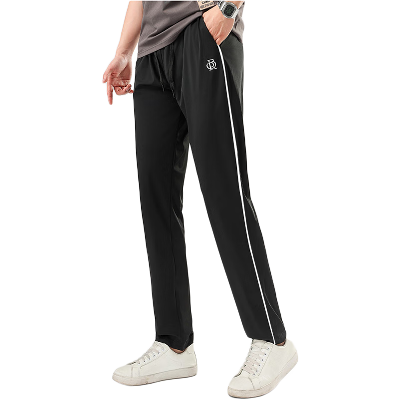 LangSha Ice Silk Quick-Dry Pants for Men And Women, Summer Breathable Cool-Feeling Sun Protection Trousers, Sports Running Fitness Reflective Striped Casual Pants