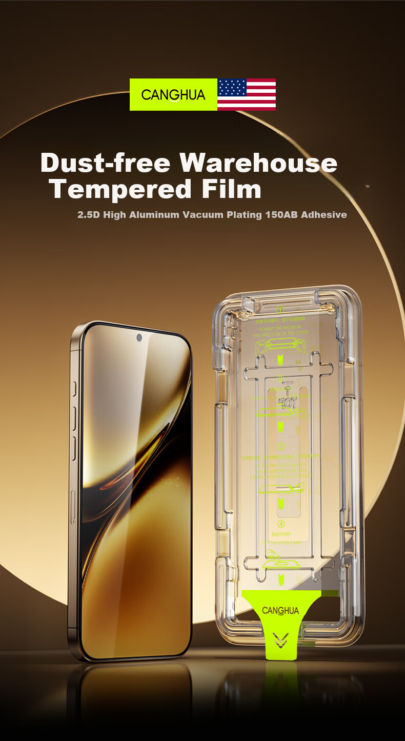 CangHua [2-Pack] Tempered Glass Screen Protector for Redmi K80/K80 Pro, Full Coverage Ultra-Thin Anti-Fingerprint Dust-Free Chamber Ultrasonic Quick Unlock for Redmi K80 Champion Edition Smartphone 1