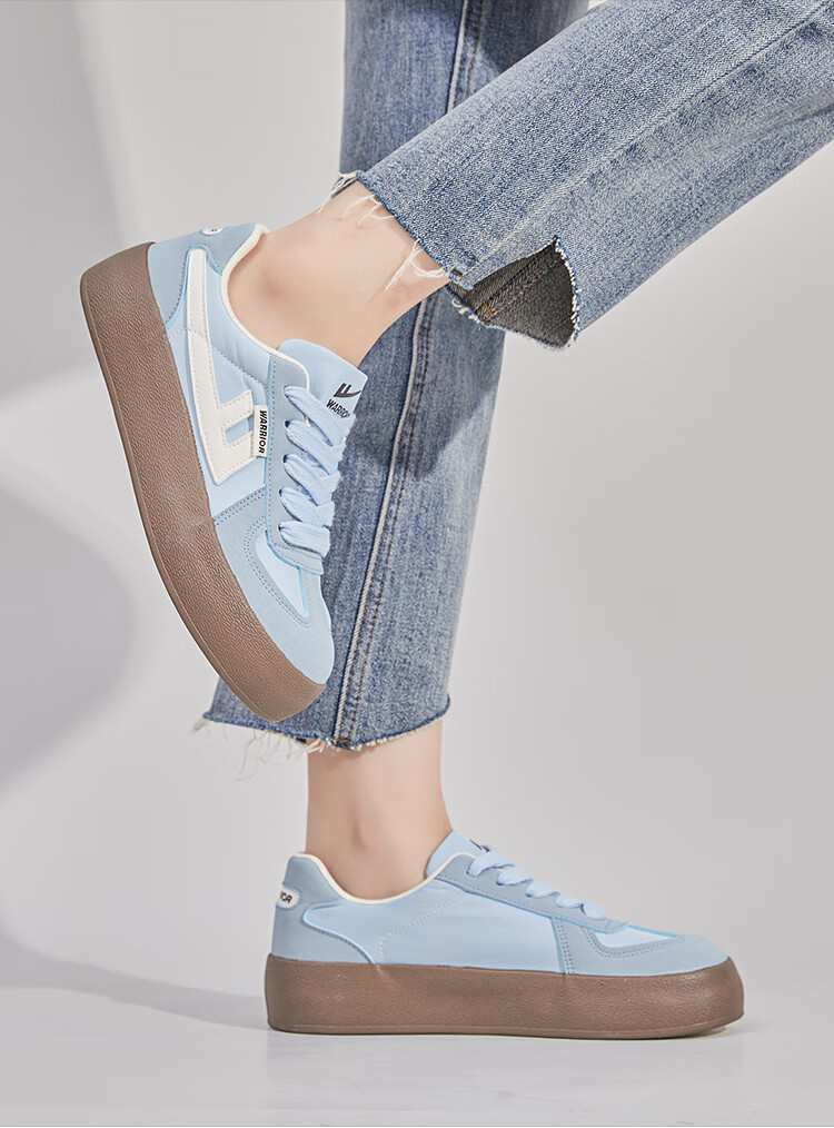 Warrior Women's Thick-Soled Canvas Shoes Retro Versatile Sneakers Lightweight Casual Shoes H896BR Gray/Silver/Beige Size 35 8