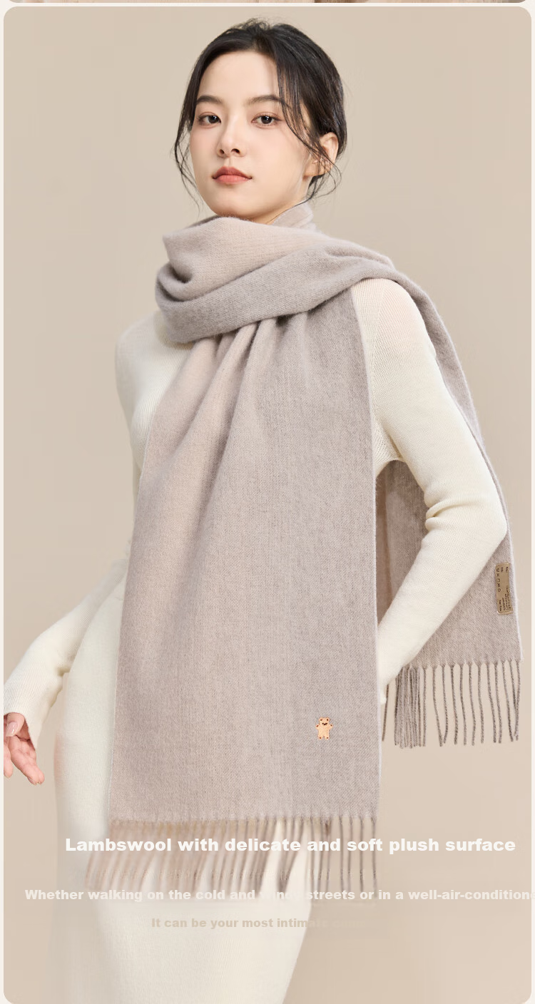 JIUMU Pure Wool Scarf for Women, Autumn And Winter Neck Warmer, Ladies' Warm Shawl, Gift for Women on Mid-Autumn Festival Or Birthday, Gift Box Packaging 4