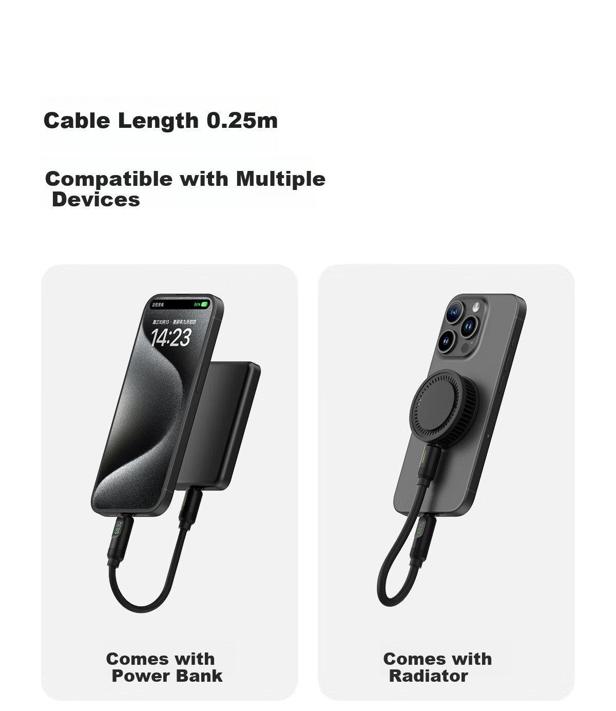 Hagibis Full-Function Digital Display Data Cable Compatible with Thunderbolt 4, Dual-Head USB4, Suitable for IPhone 17 Charging Cable, PD Fast Charging, Hard Drive High-Speed Transmission, Silicone Video Cable 7