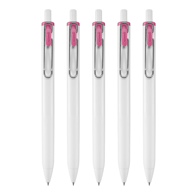 Uni-Mitsubishi Uni-Ball One Series, Small Medium Core, Light Pink Gel Pen, High Aesthetic Value, 0.38mm Signing Pen, UMN-S 5 Pieces