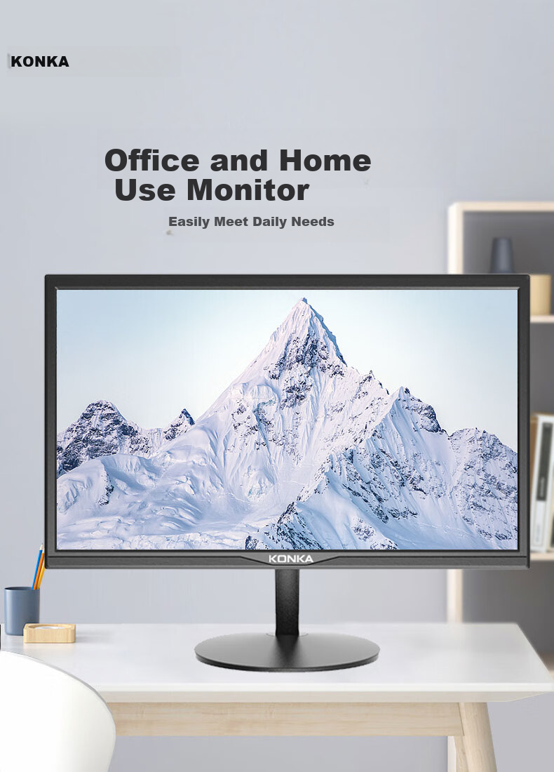 KONKA 21.5-Inch FHD 75Hz HDMI 8Bit Color Deep Eye-Friendly Low Blue Light Wall-Mountable Computer Office LCD Monitor KM2216HT 1