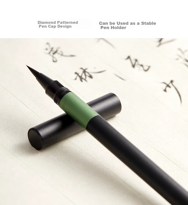 Liupintang [Mid-Autumn Festival Gift] Fountain Pen-Style Calligraphy Brush Professional Wolf Hair Soft Brush Small Regular Script Brush for Beginners Running Script Water-Style Practice Set Scientific Calligraphy Brush Ink Cartridge 11