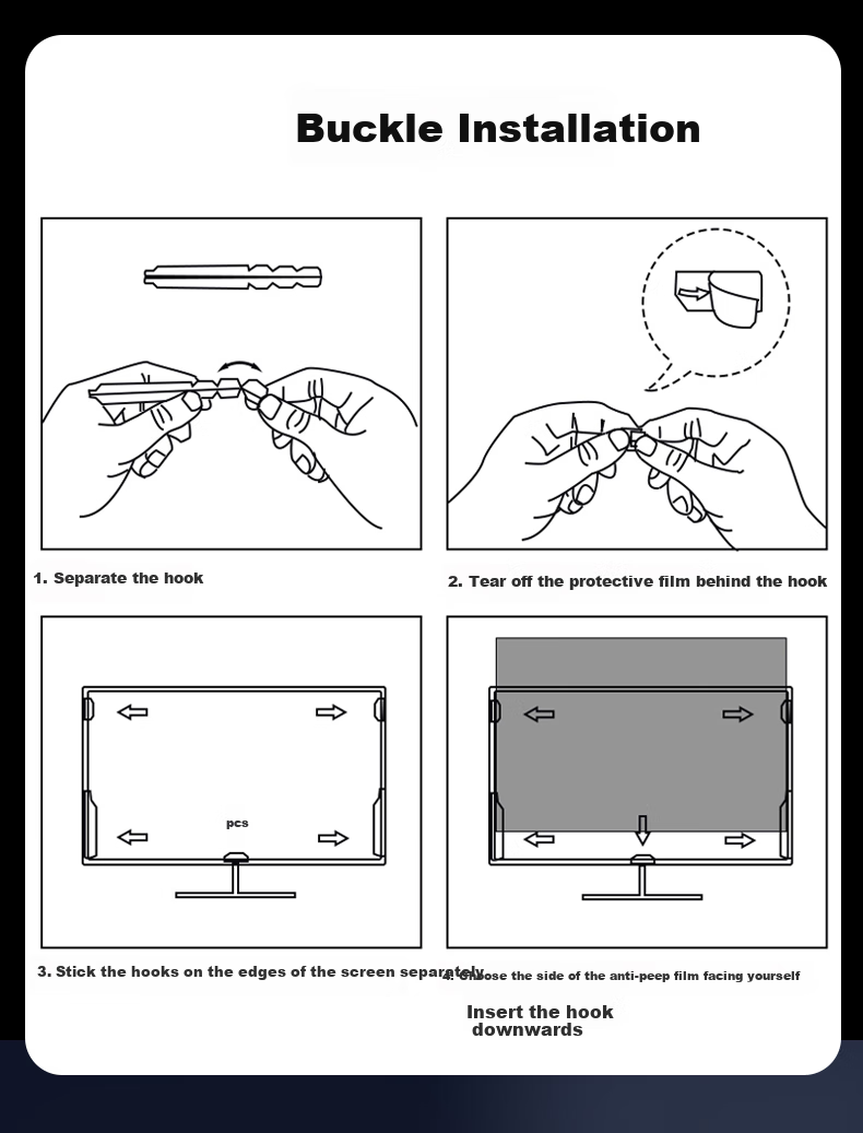 Aigo Computer Privacy Screen Protector, Monitor Privacy Film, Laptop And Desktop Anti-Peeping Film, Privacy Protection Screen, 23.8 Inches (16:9) 11