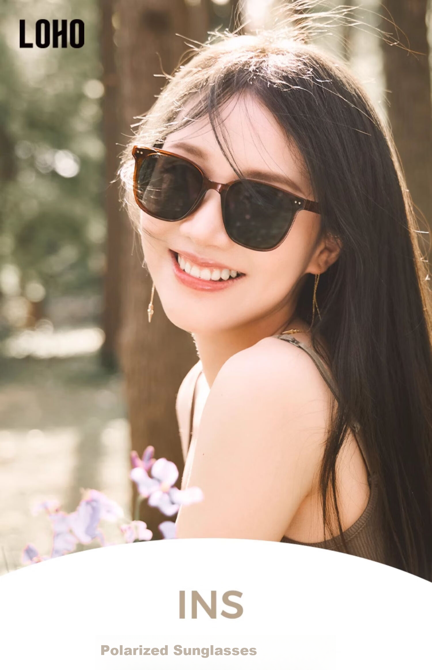 LOHO Polarized Sunglasses, High-End Slimming Effect, Women's Style, 2026 New Model, Sun Protection, UV Protection, Eye Care, GM Glasses 1