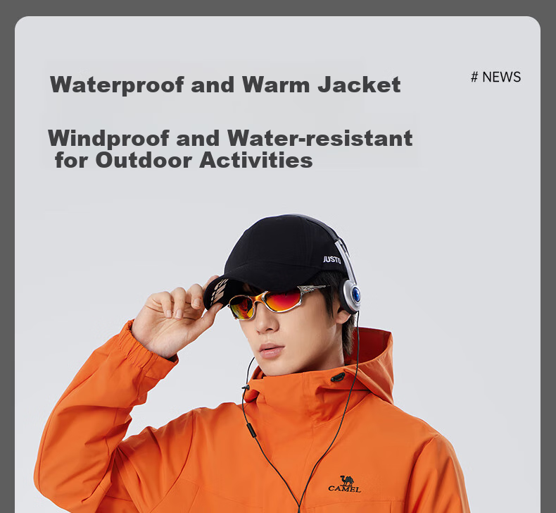 CAMEL Men's Jacket, Spring And Autumn Style, Couple's Outdoor Travel Clothing, Hiking And Mountaineering Wear for Men, M14CS01668 1