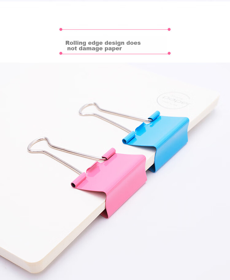 SUNWOOD 25mm Colorful Binder Clips/metal Paper Clips/bill Clips/long Tail Clips, Office Supplies, 48 Pieces/tube, 2014 5