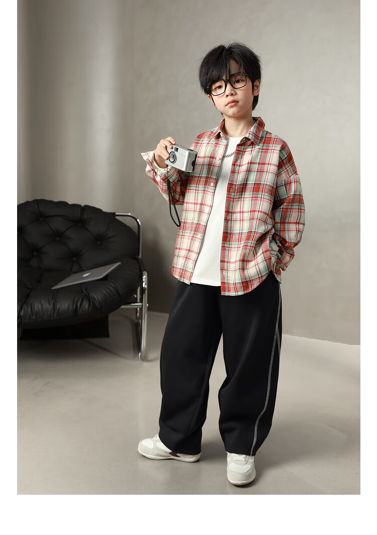 LUSON Chen Da Zhu Boys' Shirt, Spring And Autumn 2025 New Style, Boys' Casual Jacket, Children's Lightweight Early Autumn Shirt, New Year's Outfit 12