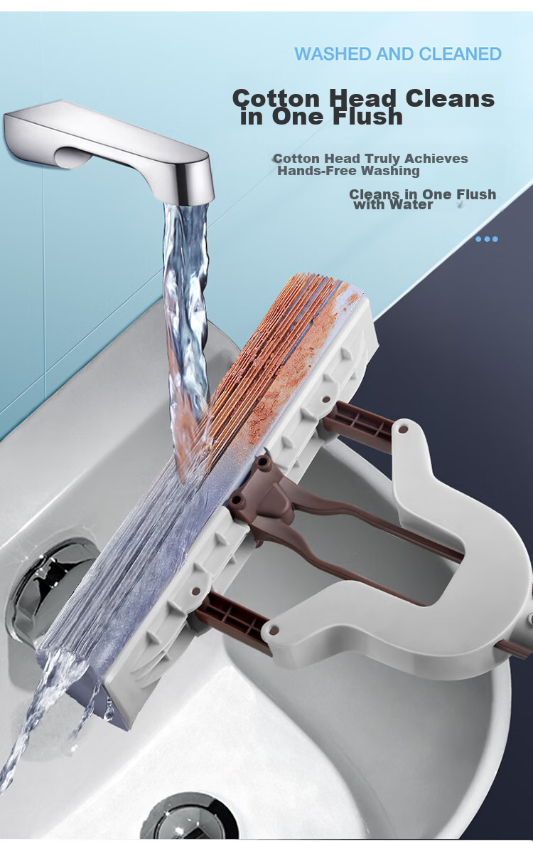 BEKAHIQ Double-Row Roller Mop, 27cm, 1 Head, Household All-In No-Hand Washing, 2026 Lazy Mop, Sponge Absorbent 7