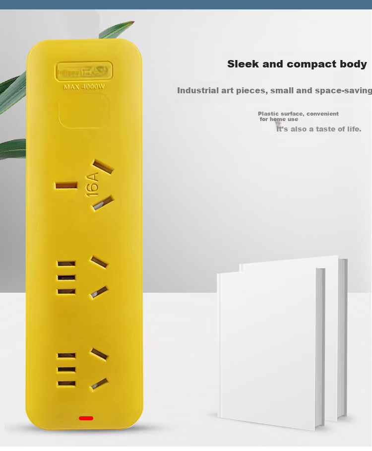 Lengon 16A High-Power Drop-Resistant Engineering Socket, Shockproof Self-Wiring Wireless Dustproof Outdoor Anti-Vibration Multi-Function Power Strip without Cord, 3 Outlets 5 Sockets 4