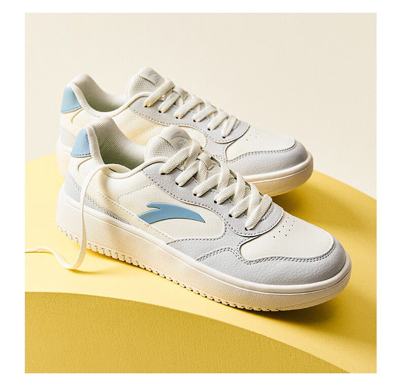 Anta Light Step V2 Women's Sneakers Summer Breathable Casual Couple Simple White Shoes Soft Sole Comfortable Thick Sole Height Increasing Shoes 22