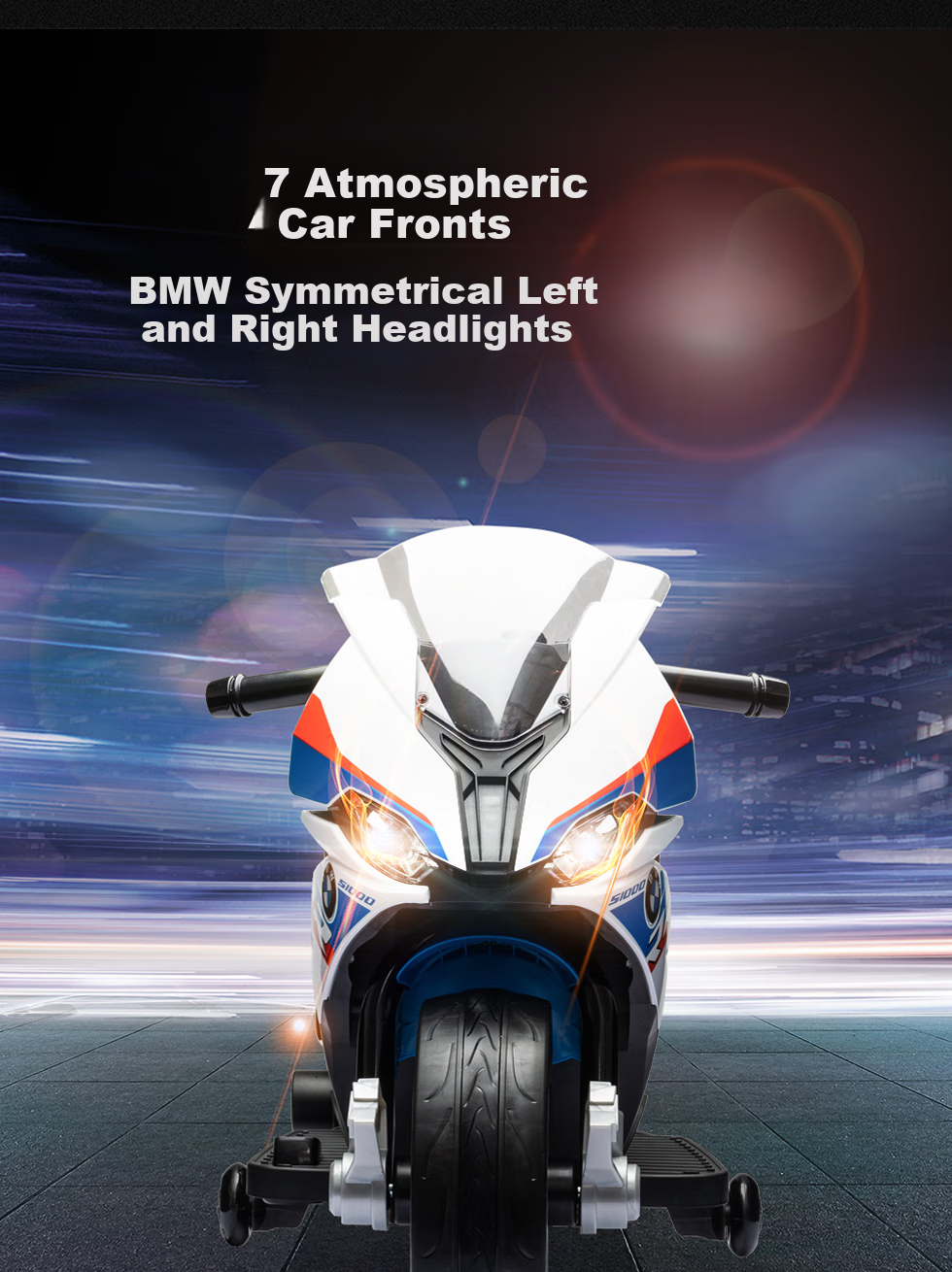 CHILOKBO Electric Baby Motorcycle Toy Car for Boys And Girls, Ride-On Toy Car Gift for Toddlers, Fashionable White BMW Style 12