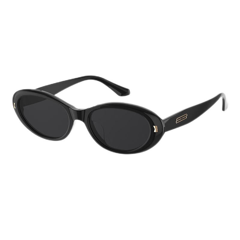 HELEN KELLER [Yeyeming] Cat Eye Sunglasses, Black Retro Oval Sunglasses for Women And Men, Trendy Sunglasses HK707H01