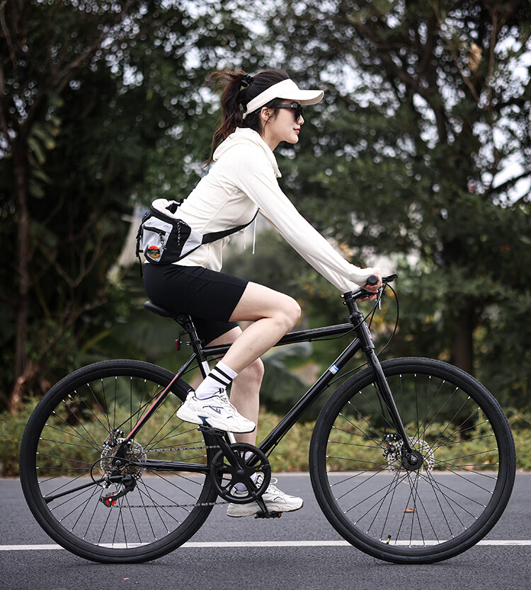 FG FLYING PIGEON Road Bicycle, Ultra-Lightweight, for Adult Racing, Men's And Women's Styles, 700c Flat Handlebar, 7-Speed, City Bike, Silver 2