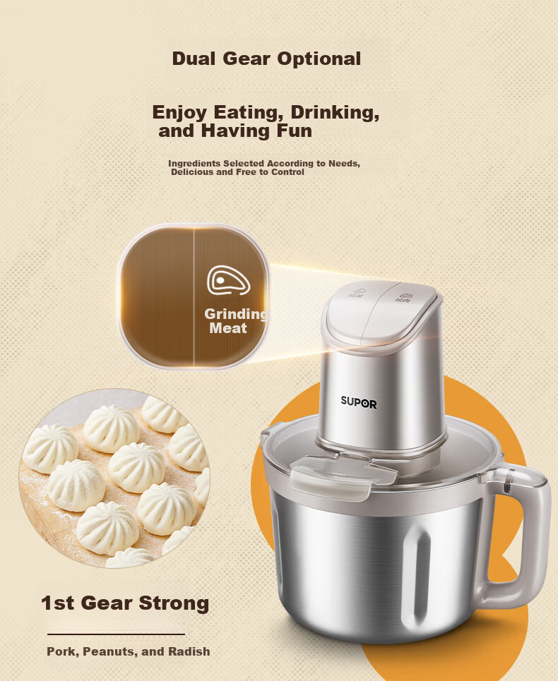 SUPOR Meat Grinder for Home Use, 4L Electric Multi-Functional Food Processor, Baby Food Maker, Mincer, Dumpling Filling Machine JR71-G400 7
