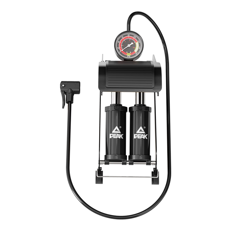 PEAK Pedal High-Pressure Air Pump for Bicycles, Electric Bikes, Motorcycles, Cars, Home Use, Portable Foot-Operated Inflator