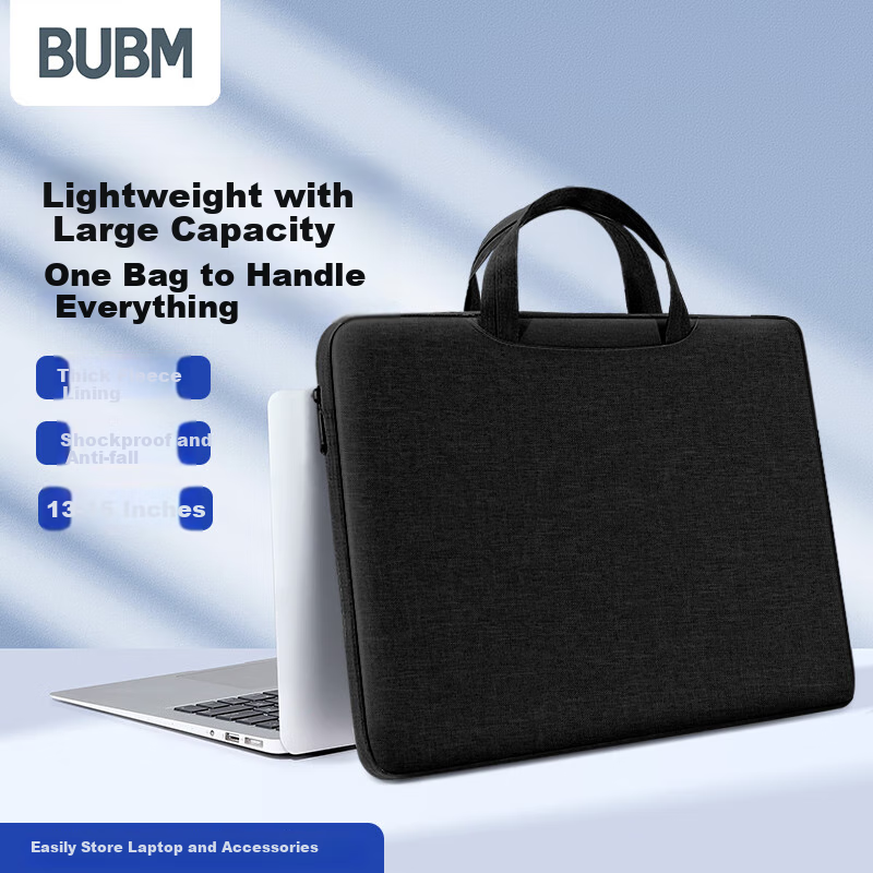 Biyoumei Laptop Bag Handheld 15.6-Inch Simple Compatible with MacBook Lenovo Huawei Lightweight Notebook Briefcase