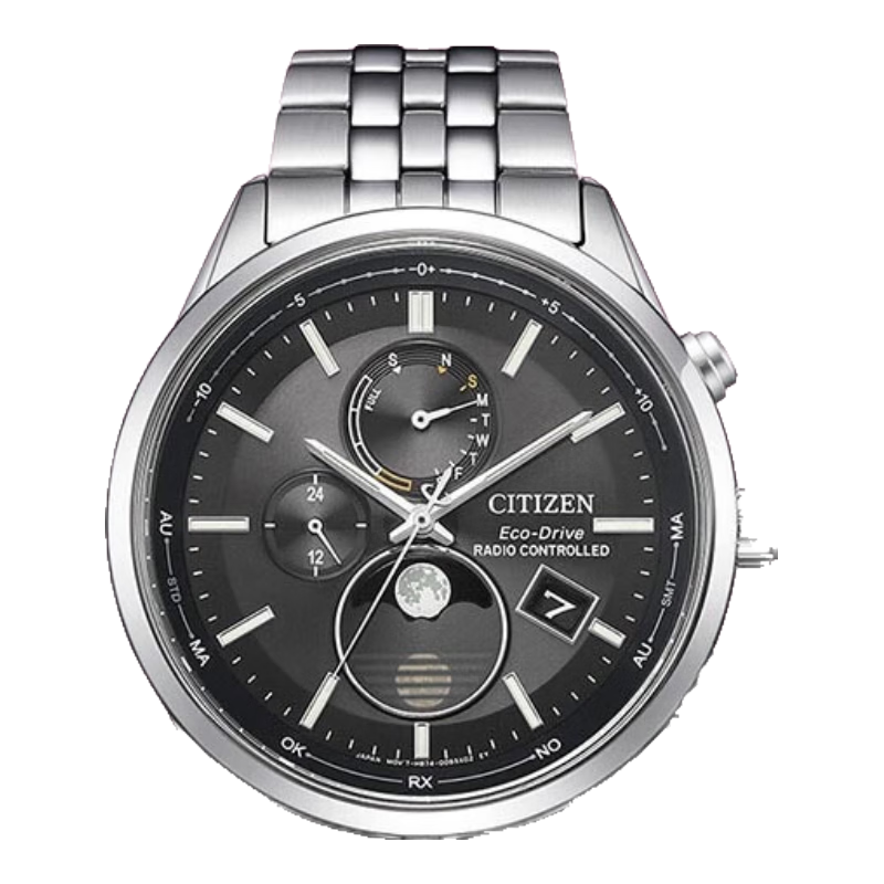 CITIZEN Watch for Men, Japanese And Korean Style, Skyhawk Series, Eco-Drive, Radio-Controlled Steel Band, Gift for Boyfriend, BY1030-50E