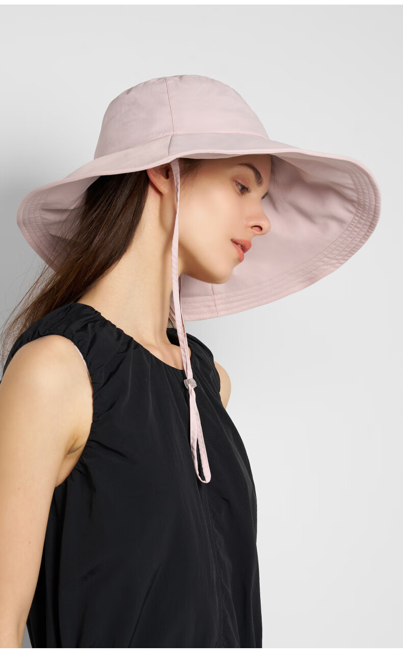 Kenmont Fisherman Hat for Women, Spring And Summer Simple Lightweight Black Gel Sun Protection Hat with Wide Brim, Full Face Sunshade Hat, Breathable Face-Slimming Effect 6159 6