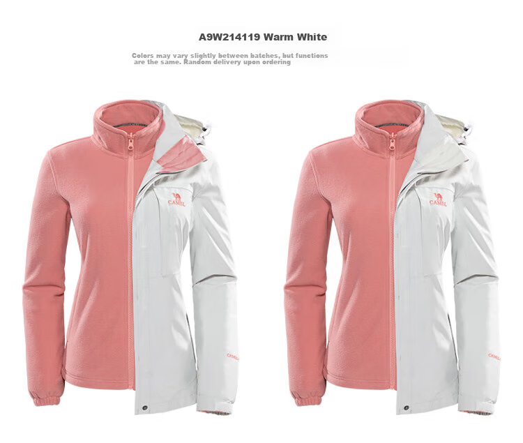 CAMEL Windbreaker Jacket for Men And Women, Three-In Detachable Two-Piece Set, Outdoor Heavy Rain-Proof Waterproof Windproof Mountaineering Suit 8