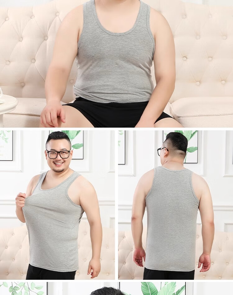 Hengyuanxiang [100% Pure Cotton] Men's Tank Top, Autumn Season, Middle-Aged And Elderly, Large Size, Loose Fit, Antibacterial, Sweat-Absorbing, Sports Undershirt for Me 13