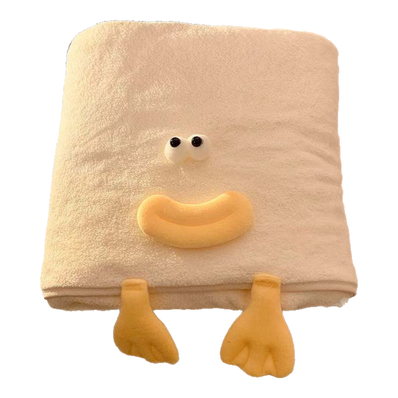 Fanyejia Cute Bath Towel, Thick Coral Fleece, Quick-Drying Absorbent Towel, for Student Dormitory And Home Use, Shower Towel, Low Shedding, Sports
