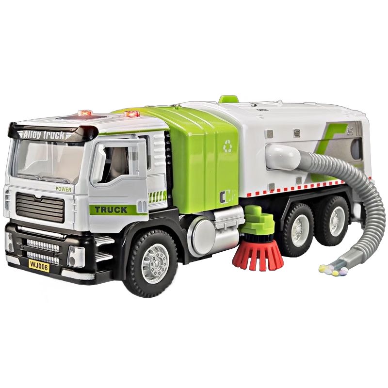 Yixuan Alloy Garbage Truck Electric Vacuum Sweeping Toy Car City Sanitation Cleaning Model Boys 6-11 Gift
