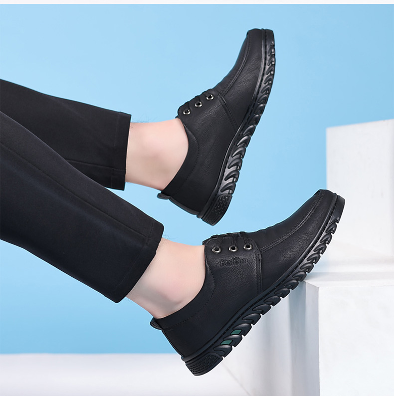 CARTELO Casual Leather Shoes for Men, Soft-Soled Comfortable Driving Shoes, Stylish Business Casual Shoes, 30963 Black, Size 41 15
