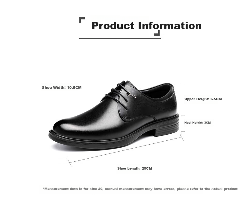 LAORENTOU Men's Leather Shoes, Business Formal Shoes, Genuine Leather Breathable Casual Derby Shoes, Groom Wedding Shoes, LA105 Black, Size 39 1
