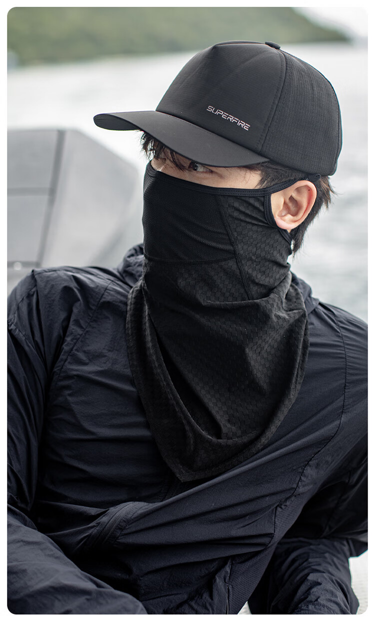 SupFire Tactical Sun Protection Face Mask Ear-Hook Headscarf Neck Gaiter for Men Windproof Dustproof Breathable Cycling Outdoor Face Cover 15