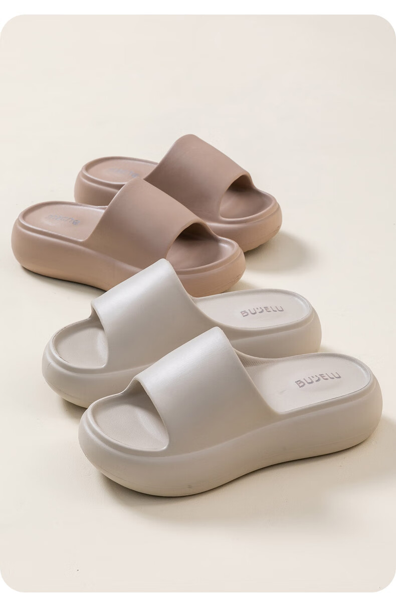 Jiayi Summer Slippers for Men and Women Thick Sole Soft Elastic Home Bathroom Slippers Light Gray Size 35-36 JY2515 16