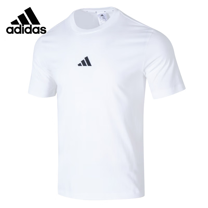 Adidas Men's Summer Cotton Breathable Comfortable Round Neck Running Fitness T-Shirt Short Sleeve JY8561