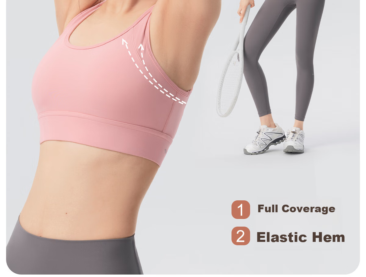 361° Sports Bra, Wireless, One-Piece Cup, Padded, Push-Up, Beautiful Back Design, Shock-Absorbing, Shaping, for Running And Yoga, Vest Style 10