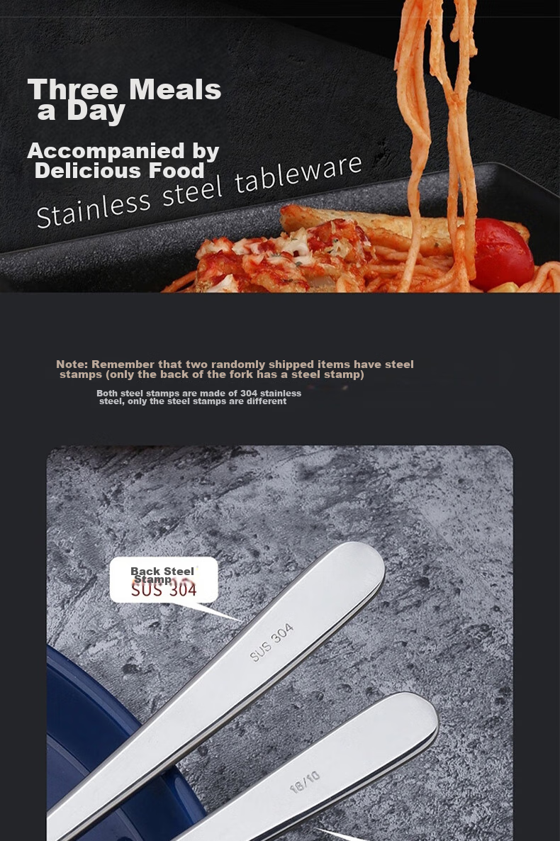 Edo 304 Stainless Steel Western Steak Knife And Fork Set, 410 Stainless Steel Tableware Set: Main Knife + Main Fork + Gift Box 6