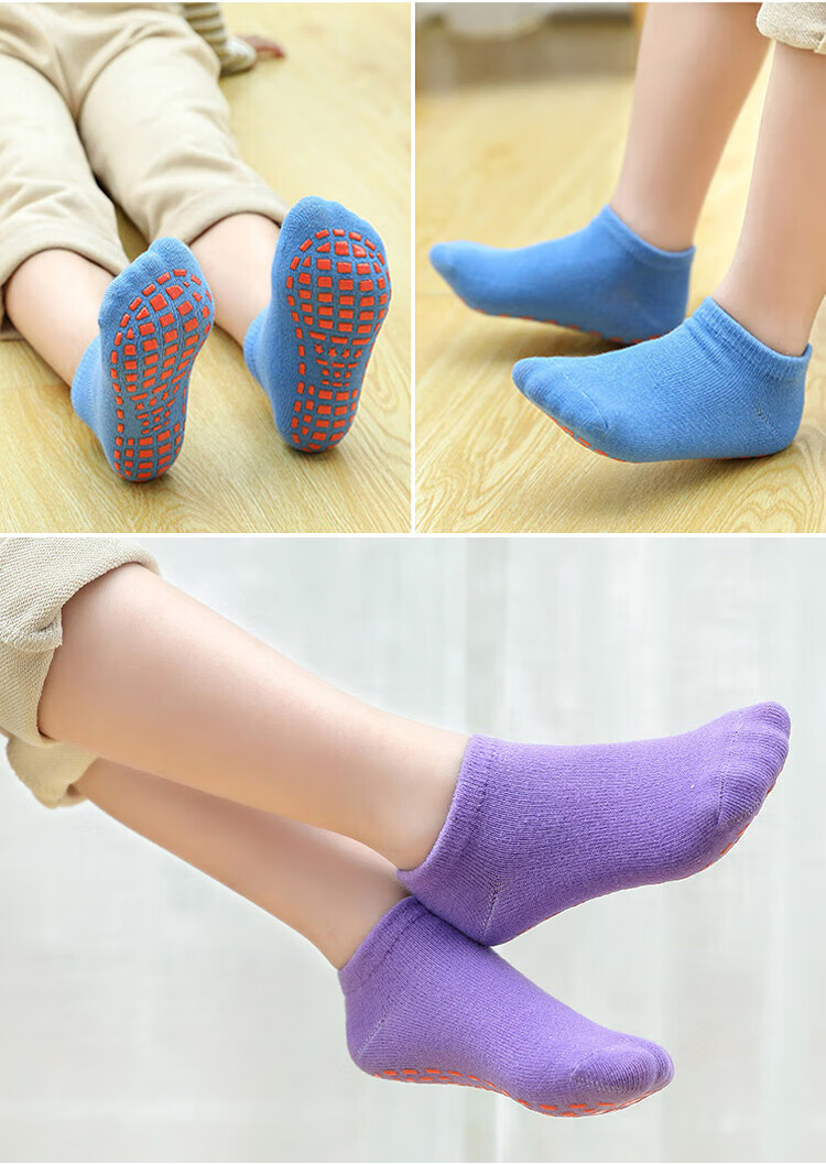 Aibaoshi Children's Non-Slip Socks, Toddler Walking Socks, Kids Trampoline Socks, 5 Pairs, Size L, B1185 10