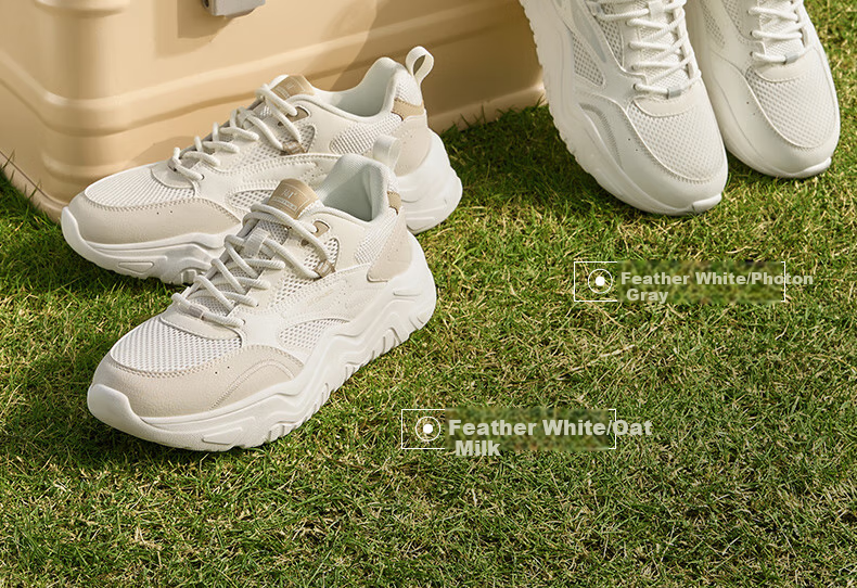 361° Women's Sports Shoes, Spring And Summer Mesh Thick-Soled Heightening Casual Commuter Dad Running Shoes for Women, 682426763F-5 22