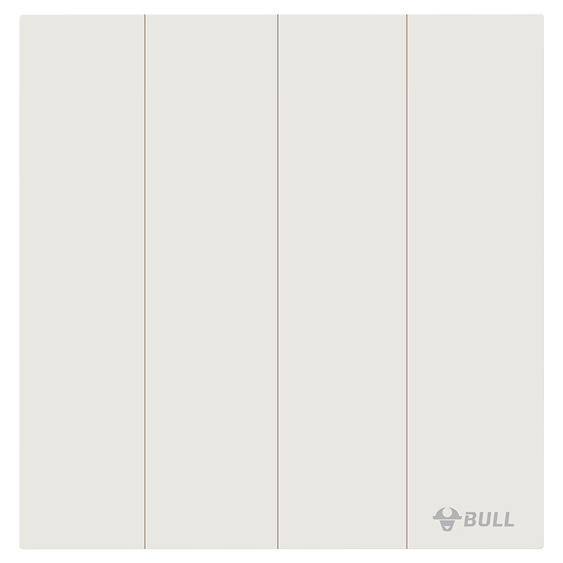 BULL Switch Socket G57 Butterfly Ultra-Thin Skin-Friendly Switch, Four-Way Double Control Switch, Large Panel G57K412, Cream Brow
