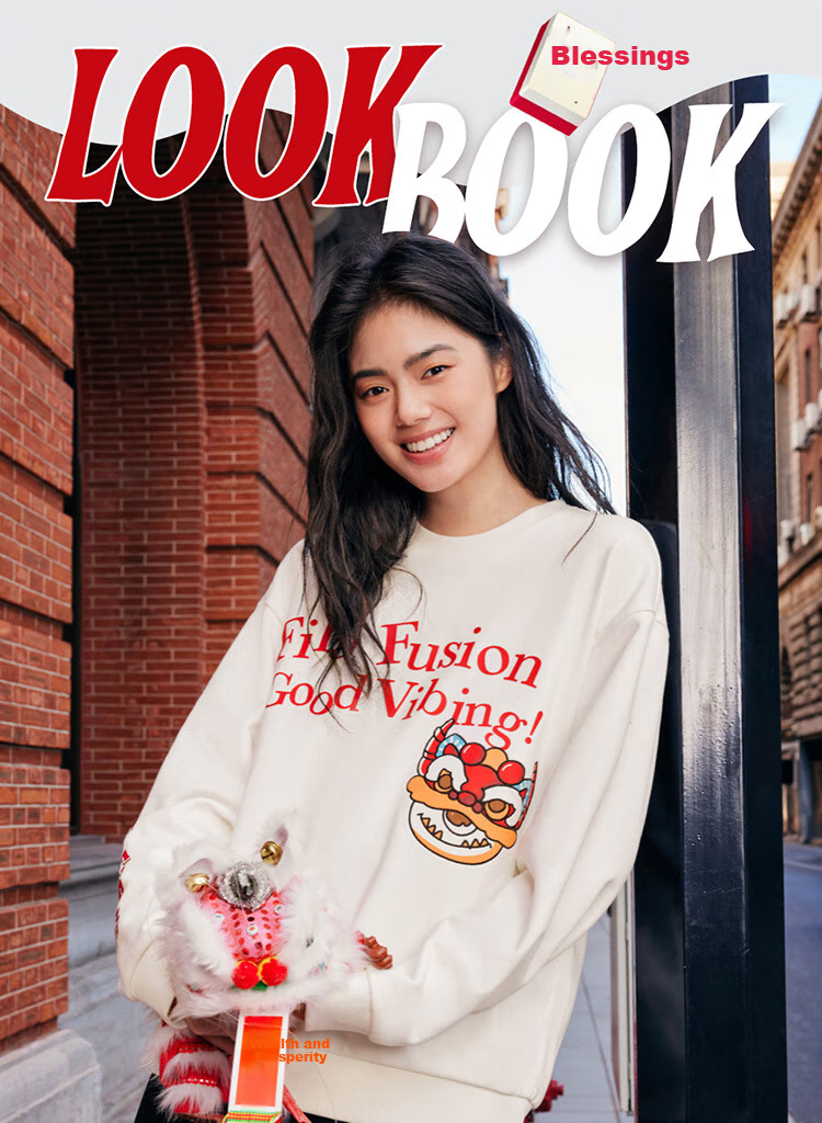 FILA FUSION FILA Trendy Couple's Pullover Hoodie, Autumn And Winter New Year Style, Fashionable Pure Cotton Knitted Top 15
