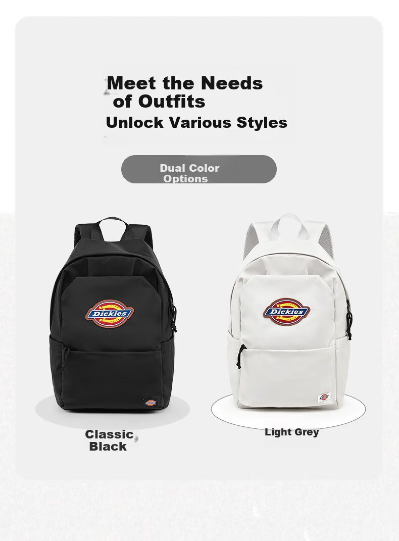 Dickies Student Backpack, Large Capacity Canvas School Bag for Middle And High School Students, Lightweight Travel Backpack with High Aesthetic Value, Beige 11