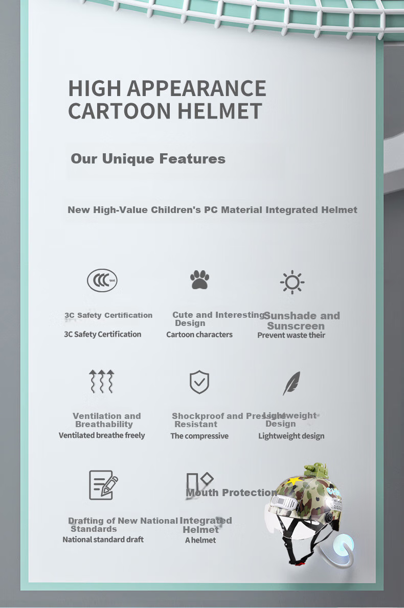 Shishian Kids Helmet Electric Motorcycle 3C Certified Cute Cartoon Design Windproof Warm Four Seasons Universal Half Helmet Lightweight Portable Safety Cap for Boys and Girls 2
